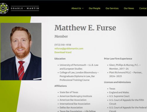 Grable Martin PLLC is excited to announce that Matthew Furse has joined the firm